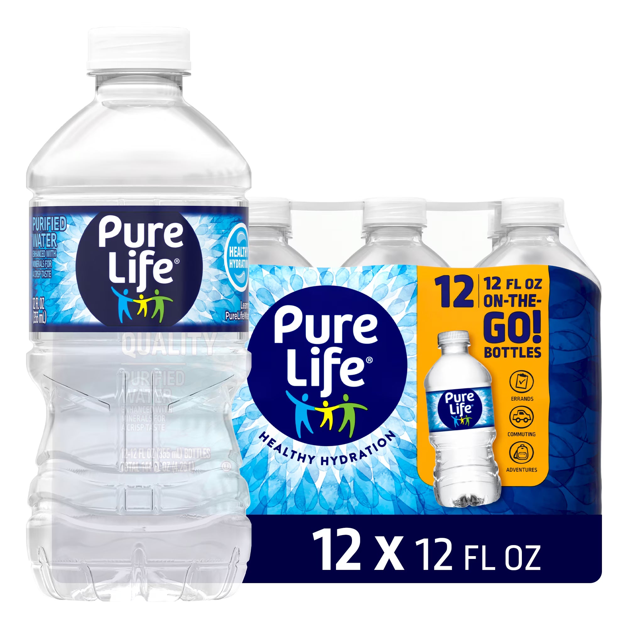 ure Life Purified Water, 12 Fl Oz, 12-Pack Plastic Bottles (4.6)