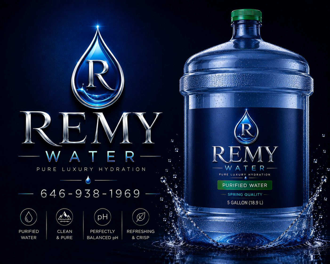 Remy Water purified 16.9 fl oz Bottles, 24 Count Pack