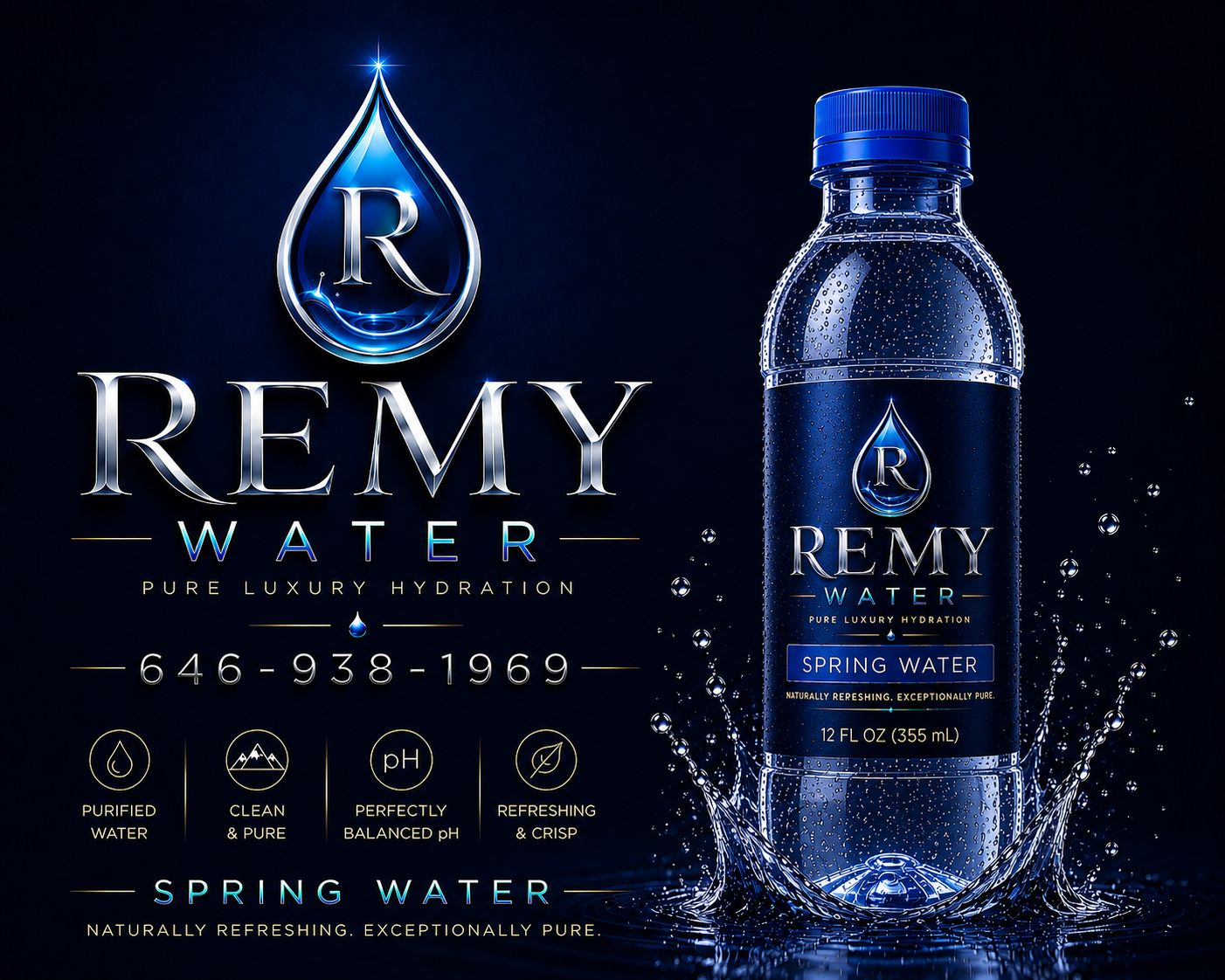 Remy Water purified 16.9 fl oz Bottles, 24 Count Pack