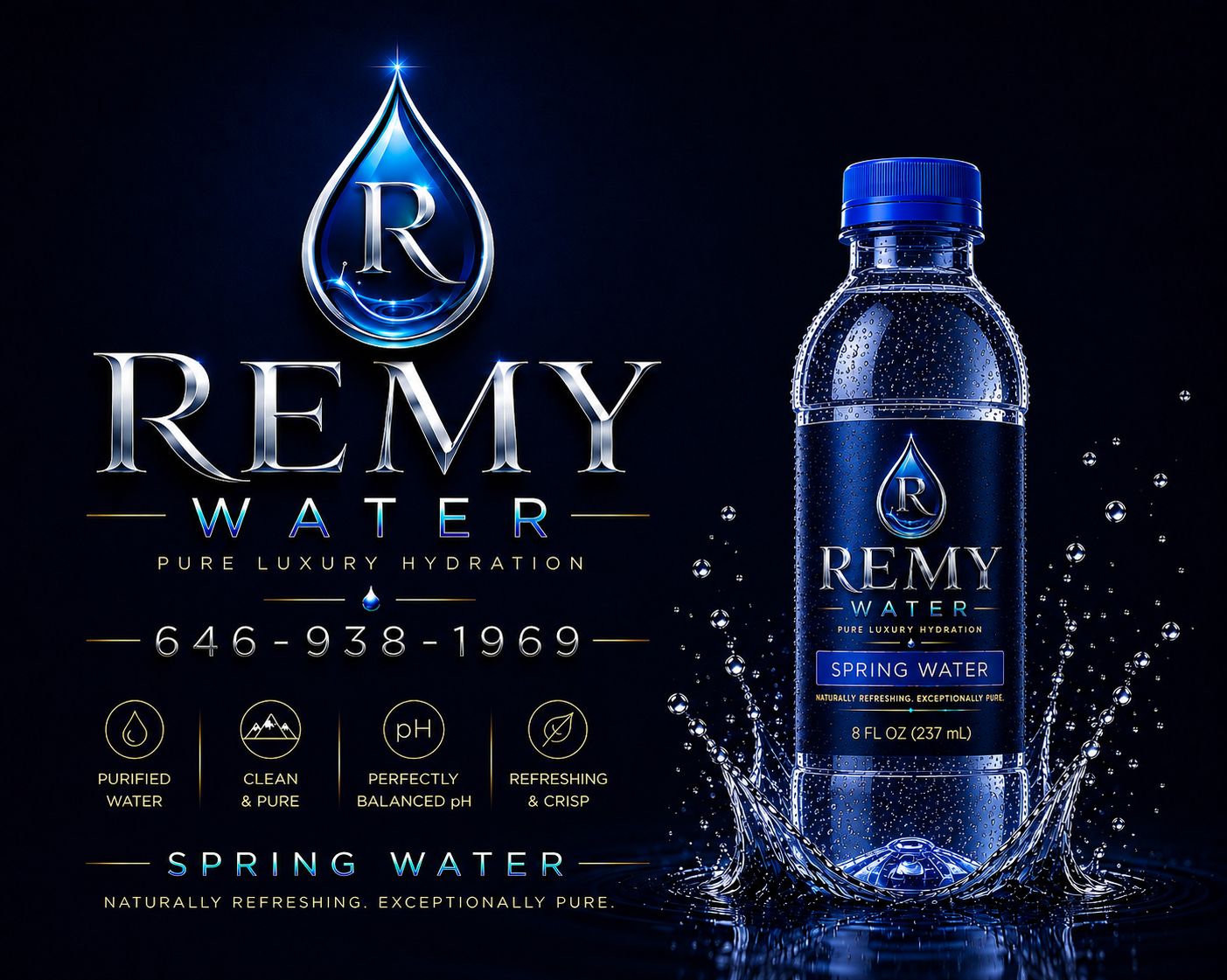 Remy Water purified 16.9 fl oz Bottles, 24 Count Pack